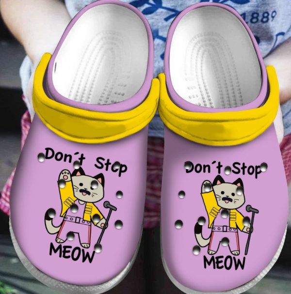 New Freddie Mercury Cat DonT Stop Meow Crocs Crocband Clog Comfortable For Mens Womens Classic Clog Water Shoes